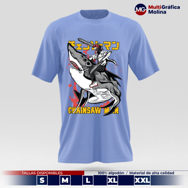 Polera Algodon Metalica de Denji Shark #03
